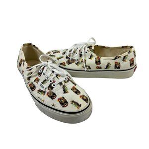 Vans Sneakers Drained & Confused Pineapple Tiki Skull Shoes Canvas Womens Size 8